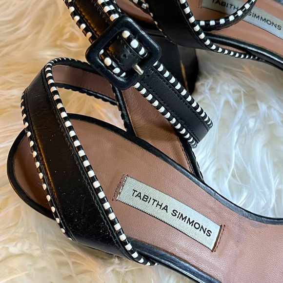 Tabitha Simmons SZ 38 1/2 Black Leticia Leather Ankle Wrap Sandals! - Picture 5 of 11